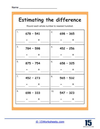 estimating sums and differences worksheet|Estimation: Sums and Differences .